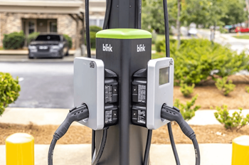 Six electric vehicle charging stations